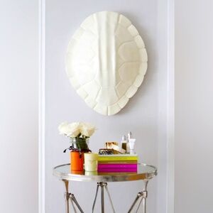 NATE BERKUS Turtle/Tortoise SHELL Glossy White 3D Wall Art SCULPTURE 15x19